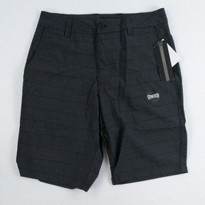 O'neill Walking Shorts 30x9.5 Gray Striped Poly blend 5 Pocket Shorts Stretch